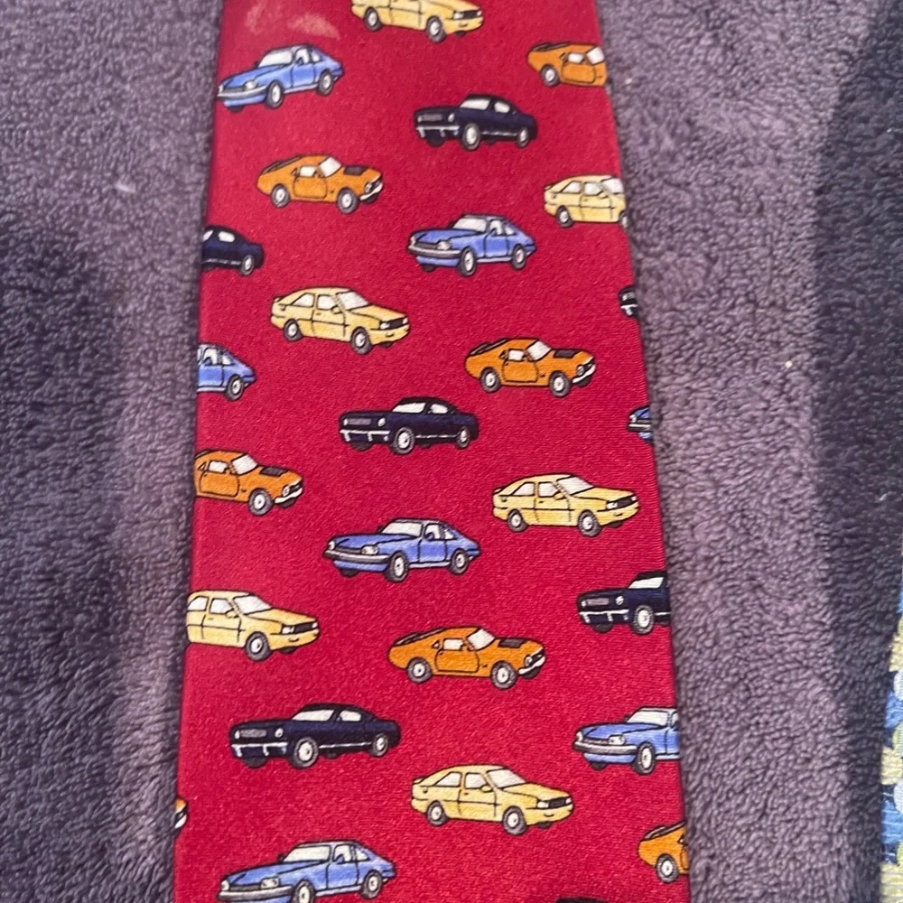 BOYS zipper neck ties lot of two, one is Talbots and other Van Heusen, both silk